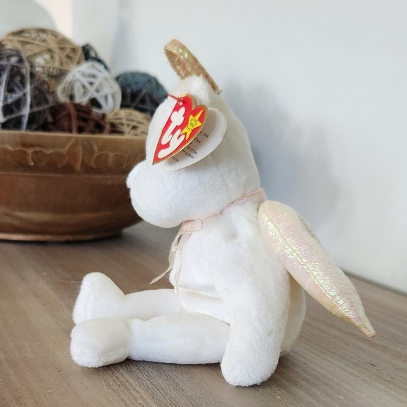 🧸 Ty Beanie Baby Halo the Angel Bear 1998 Plush – Wings & Halo, Good Condition - Picture 6 of 14